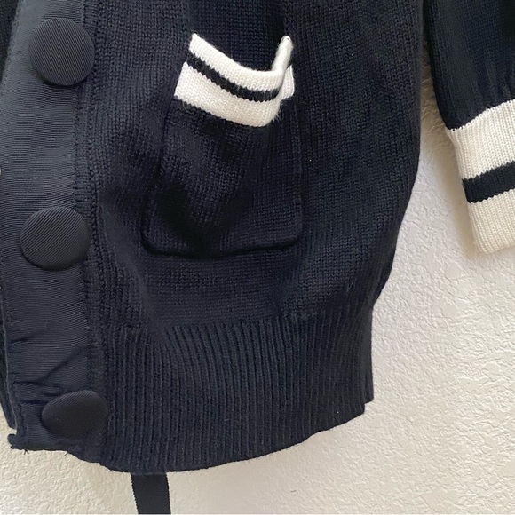 TWELVE by TWELVE Los Angeles Black & White Long Cardigan Sweater Size L - Picture 10 of 15